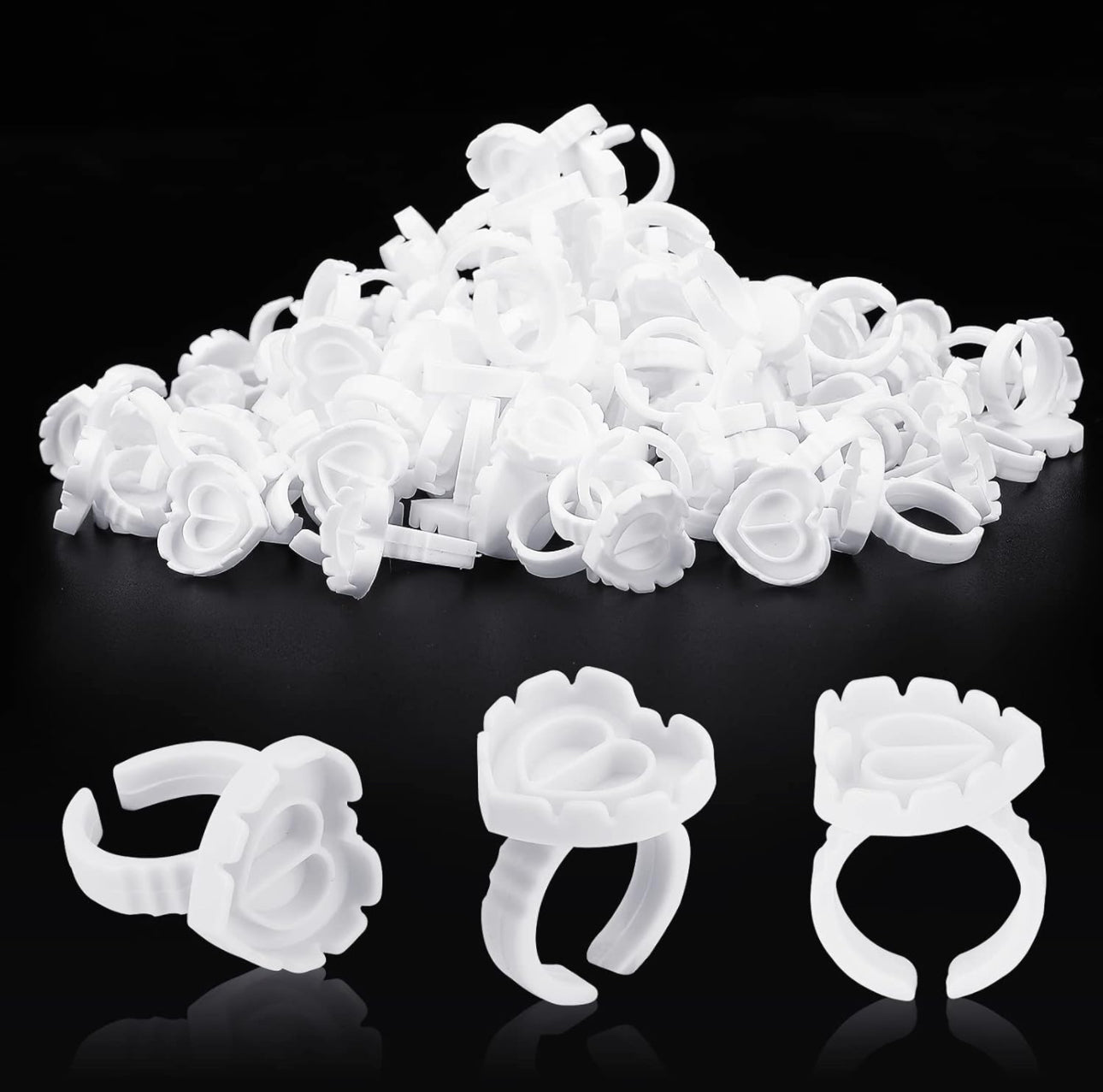 100PC HEART SHAPE GLUE RINGS