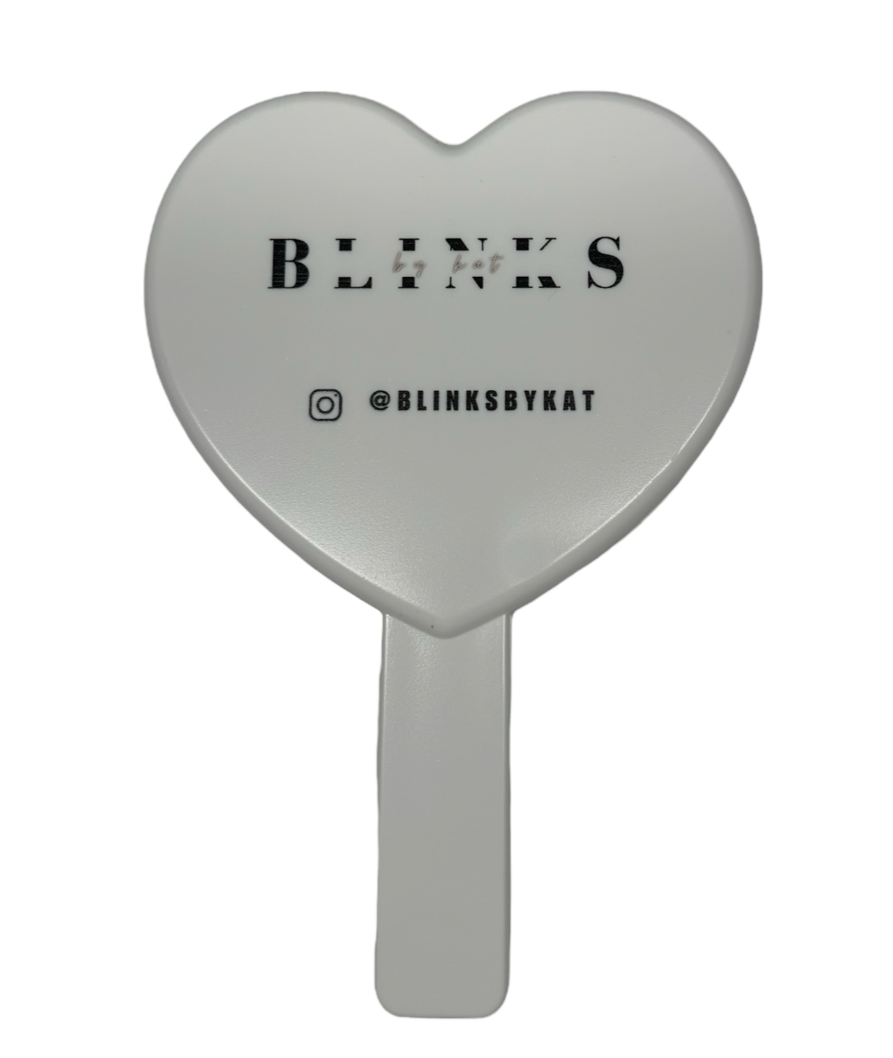 LARGE WHITE HEART HAND MIRROR