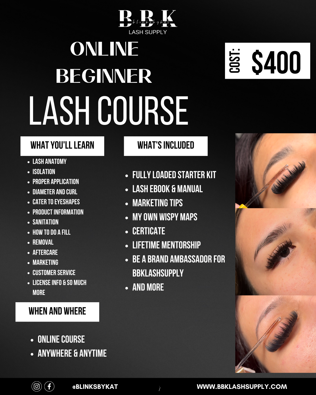 BEGINNER LASH TRAINING E-BOOK